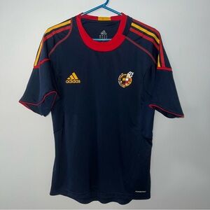 Spain National Team Training Jersey Mens Large Blue Adidas 2009-2010 Futbol